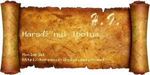 Harsányi Ibolya névjegykártya